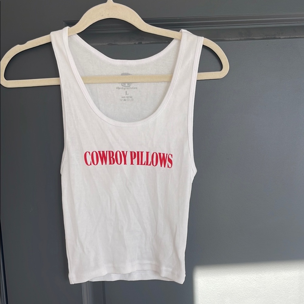 Cowboy Pillows White Tank Top